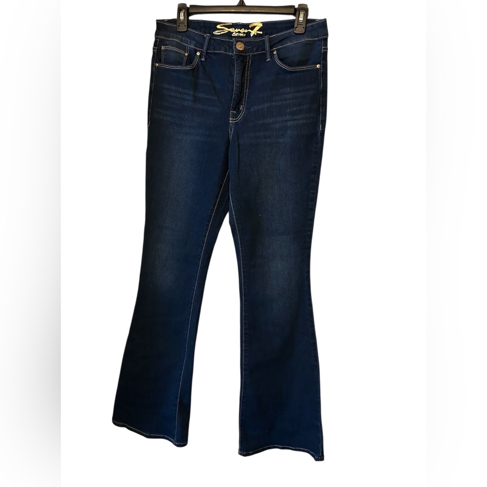 Seven7 Dark Blue Slim Flare‎ Jeans Size 8